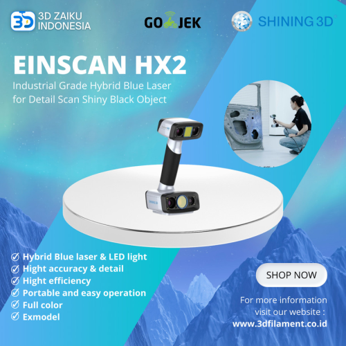 Industrial Grade Hybrid Blue Laser 3D Scanner Einscan HX2 for Detail Scan Shiny Black Object